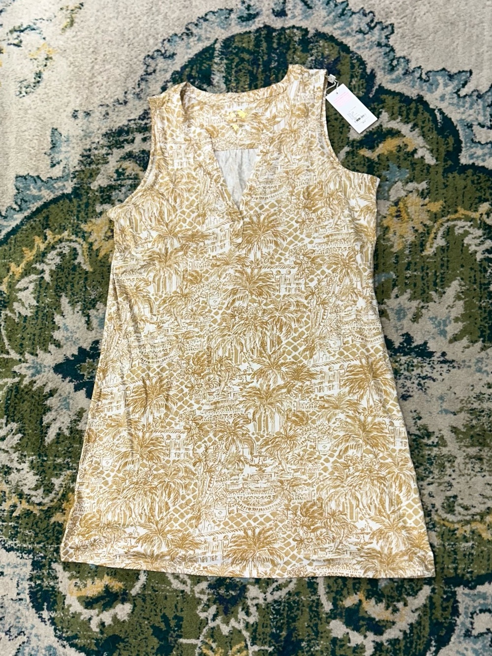 NEW $98 Lilly Pulitzer L tunic Dev dress cover up sand bar palm beach paradise